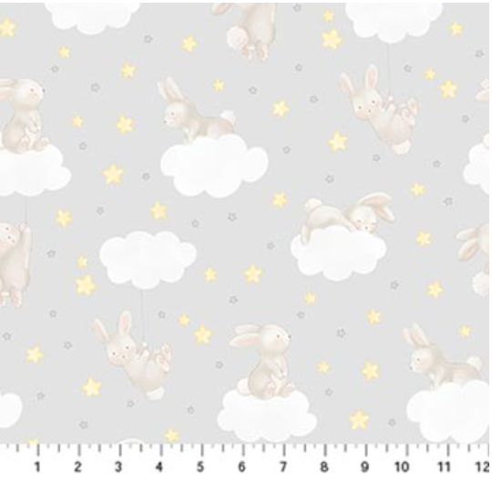 Bunny Clouds Flannel - Snuggle Bunny - F26662-91