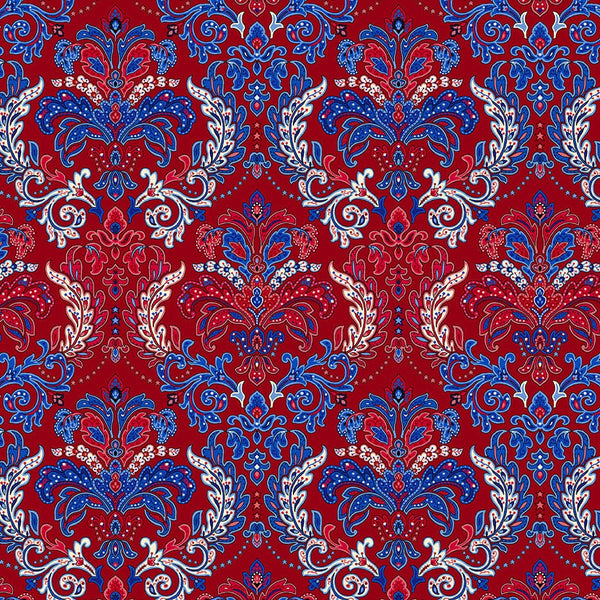 Liberty Hill Damask Red - Priced by the 1/2 Yard - Liberty Hill by Color Principal for Henry Glass - 3187-88 Red