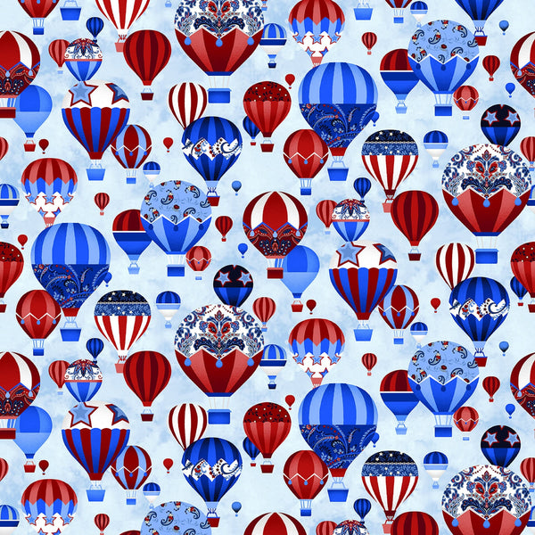 Liberty Hill Balloons - Priced by the 1/2 Yard - Liberty Hill by Color Principal for Henry Glass - 3189-17 Sky Blue