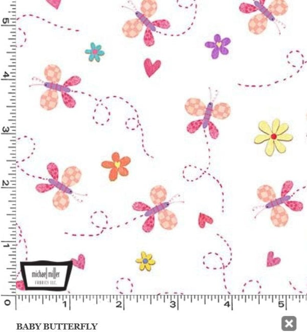 Baby Butterflies Blossom - Priced by the Half Yard/Cut Continuous - Baby Love by Tracy Cottingham for Michael Miller Fabrics - DC11592-BLOS