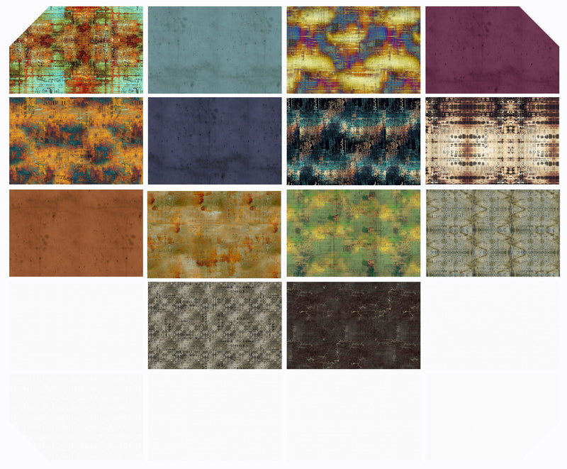 Rusted Patina - Abandoned by Tim Holtz - Fabric By The Yard - 100% Cotton - Free Spirit Fabrics - PWTH126.PATINA