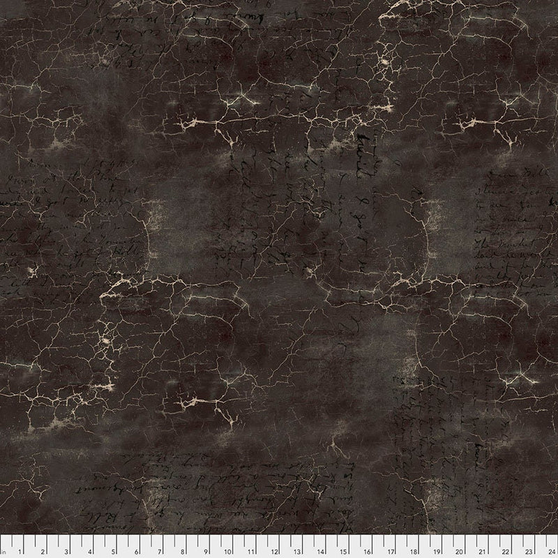 Cracked Shadow - Abandoned by Tim Holtz - Fabric By The Yard - 100% Cotton - Free Spirit Fabrics - PWTH128.BLACK