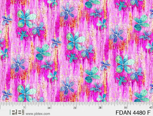 Floral Dance Pink Quilt Backing Fabric - Pink Floral - Fabric By The Yard - 108” wide - 100% Cotton - P&B Textiles - FDAN 4480F