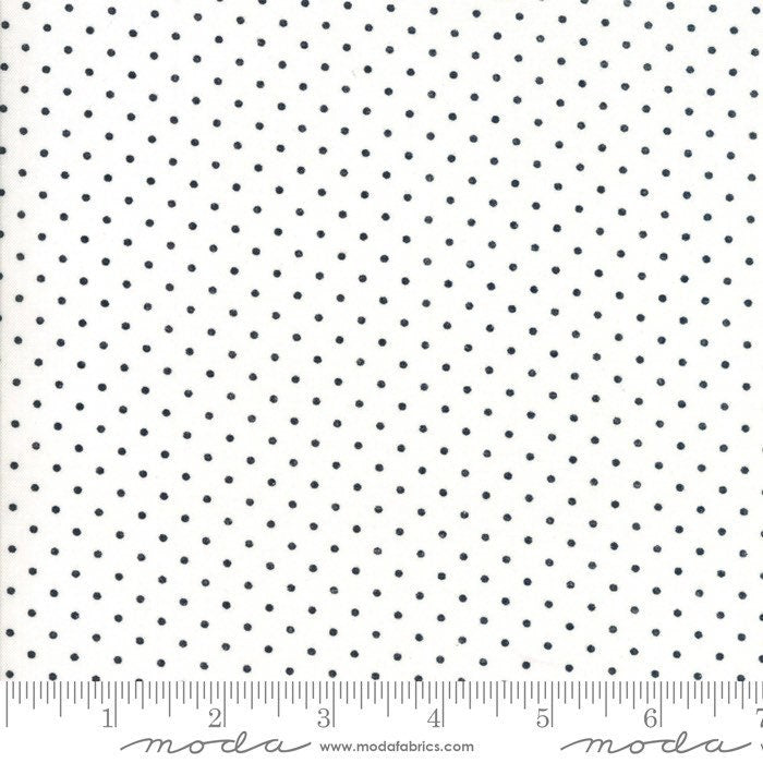 Ramblings 10 Dot - White on White - 100% Cotton - P&B Textiles - RA10