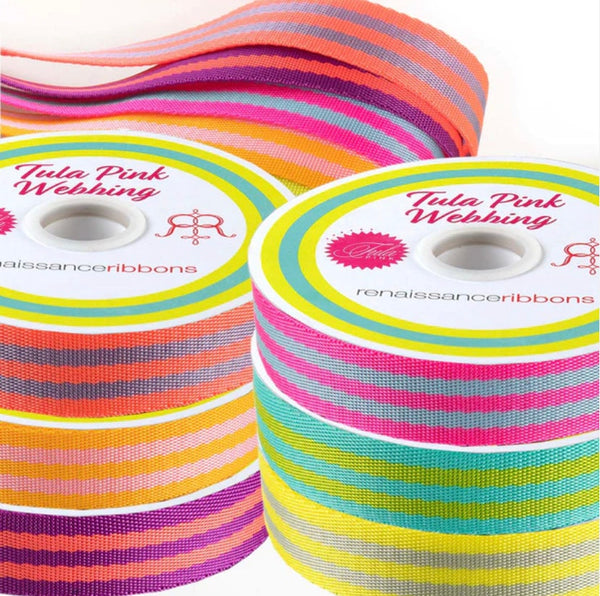 NEW Tula Pink 1” Nylon Webbing - Bag Strapping - 7 Colors 