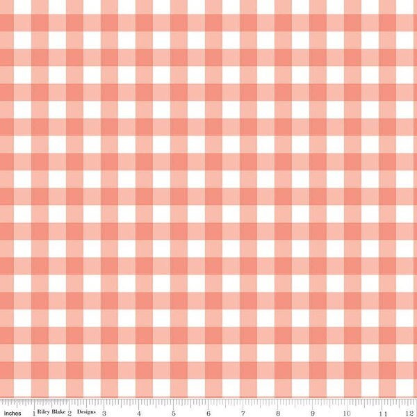 It’s a Girl Gingham - Coral - Echo Park Paper Co for Riley Blake Designs