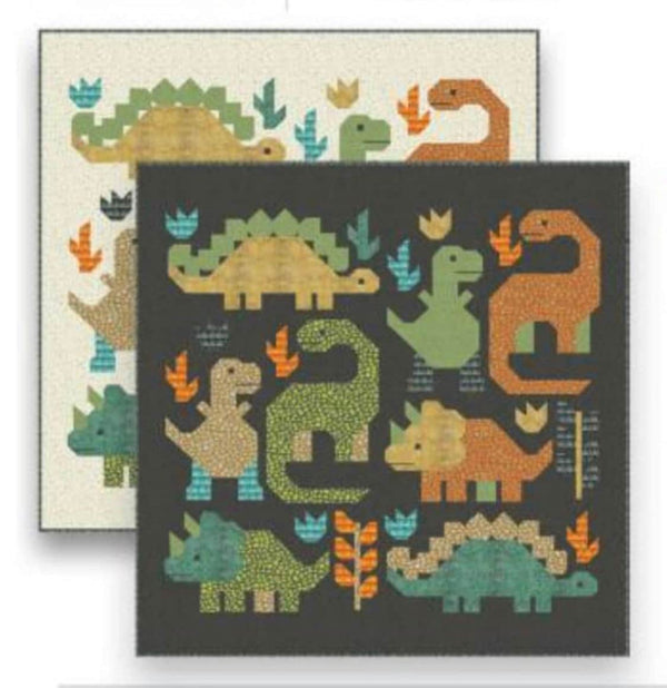 Dinosaurs Baby Quilt - Pattern by Elizabeth Hartman - 48” x 48”