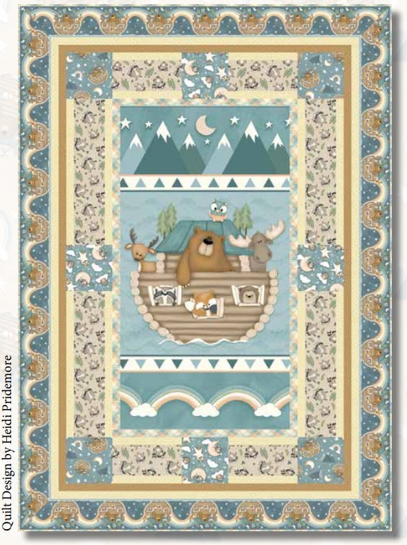 Tossed Arks in Blue - Sold by the Half Yard - Dream Big Little One - Shelley Comiskey for Henry Glass Fabrics - Q906-11