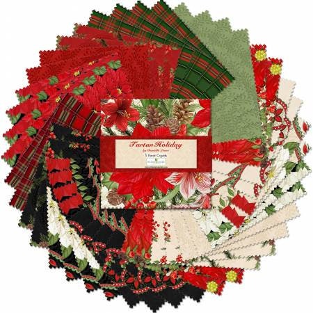 Tartan Holiday 5" Squares - Danielle Leone for Wilmington Prints - 42 pcs - Q508-768-508
