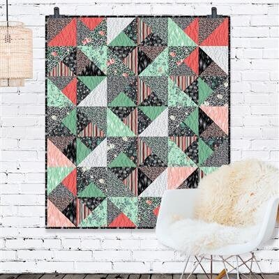 Mylah's Garden 'Twisted' Quilt Kit - 52" x 60" - Fabric by Clothworks - Pattern by Villa Rosa Designs