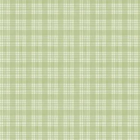 Zest for Life Green Plaid - Priced by the Half Yard - Cynthia Coulter for Wilmington Prints - Lemon Fabric - 19159-777