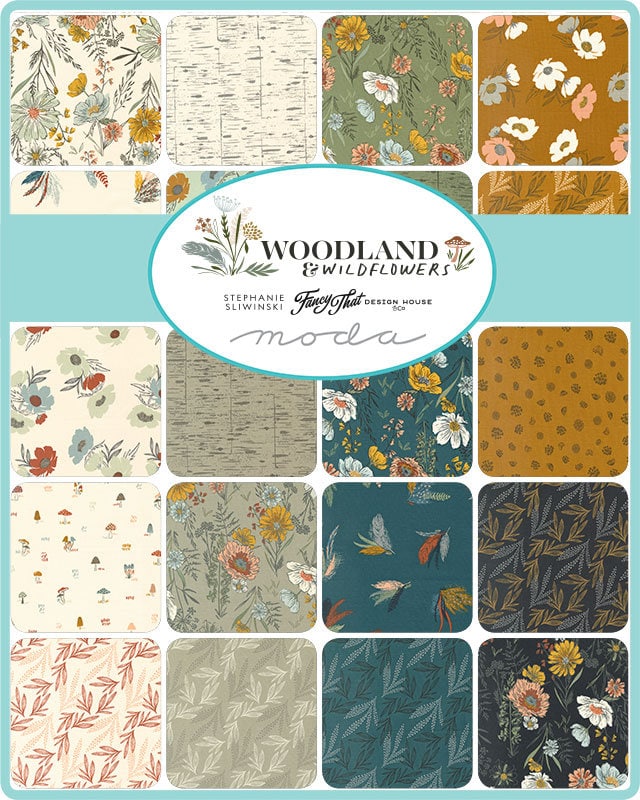 Woodland and Wildflower Layer Cake - 42 pcs - Woodland & Wildflowers - Fancy That Design House for Moda - 45580LC