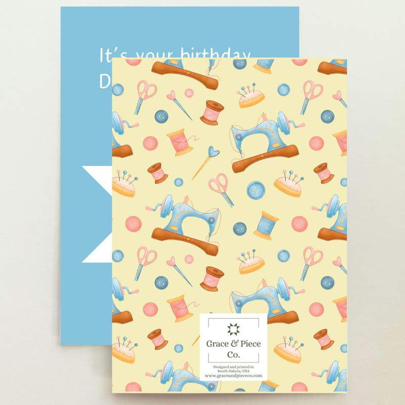 Quilt Star Sewing Birthday Card