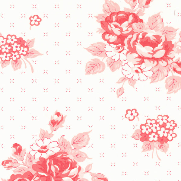 Lighthearted Rosy on Cream/Pink - Sold by the Half Yard - Lighthearted - Camille Roskelley for Moda Fabrics - 55290 31