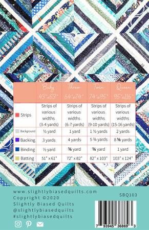 Biased Quilt Pattern - Slightly Biased Quilts - Multiple Sizes Included - Scrap Quilt