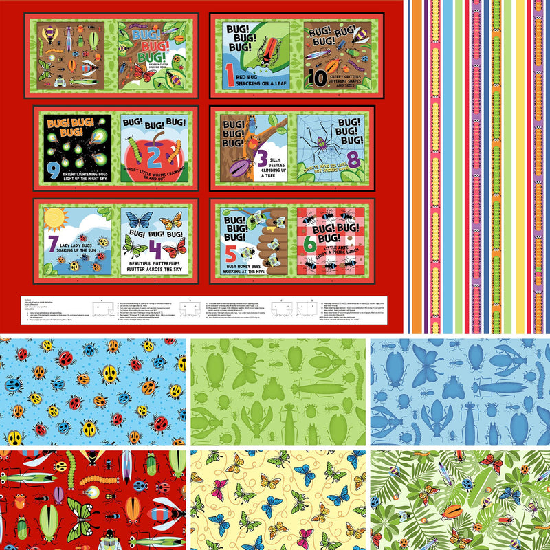 Bug Bug Bug Book - Softcover Fabric Book - Tim Read for Henry Glass Fabrics - 3259P-88