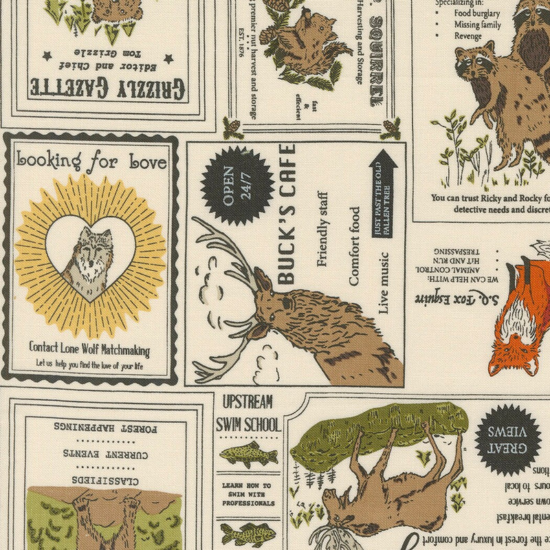 Vintage Forest Advertising Collage Cloud - Priced by the Half Yard - The Great Outdoors by Stacey Iest Hsu for Moda Fabrics - 20881 11