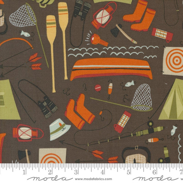 Camping Gear Bark - Priced by the Half Yard - The Great Outdoors by Stacey Iest Hsu for Moda Fabrics - 20882 21