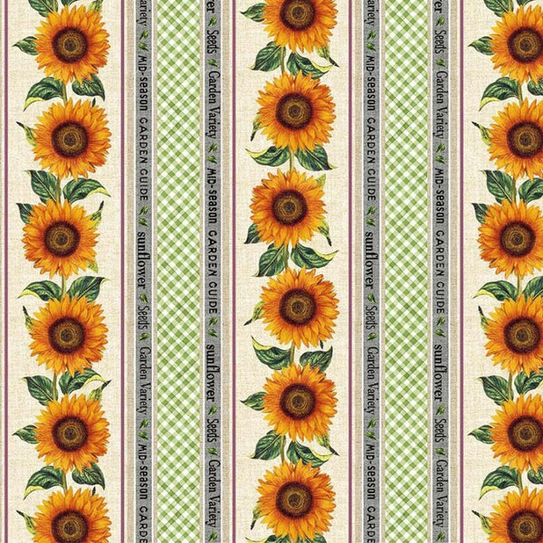 Sunflower Stripe - Priced by the 1/2 Yard - Garden Variety - CX11533-MULT