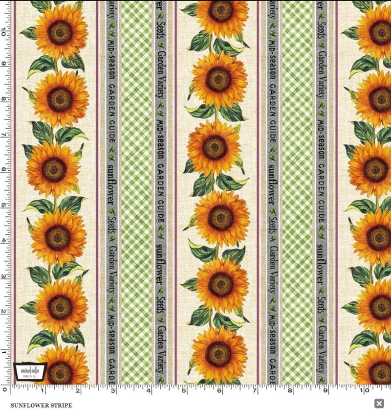 Sunflower Stripe - Priced by the 1/2 Yard - Garden Variety - CX11533-MULT