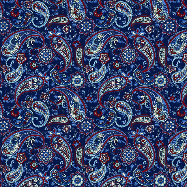 Paisley Navy - Priced by the 1/2 Yard - Liberty Hill by Color Principal for Henry Glass - 3186-77 Navy