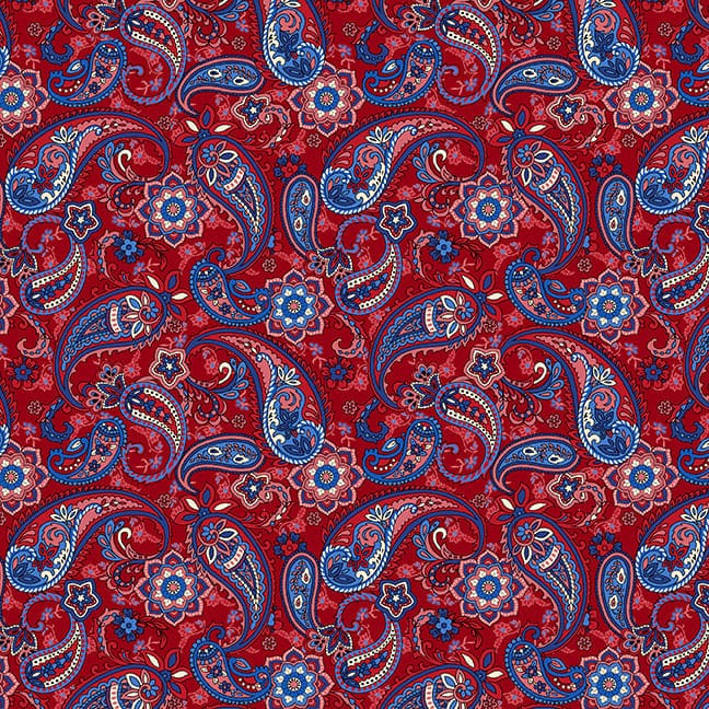 Paisley Red - Priced by the 1/2 Yard - Liberty Hill by Color Principal for Henry Glass - 3186-88 Red