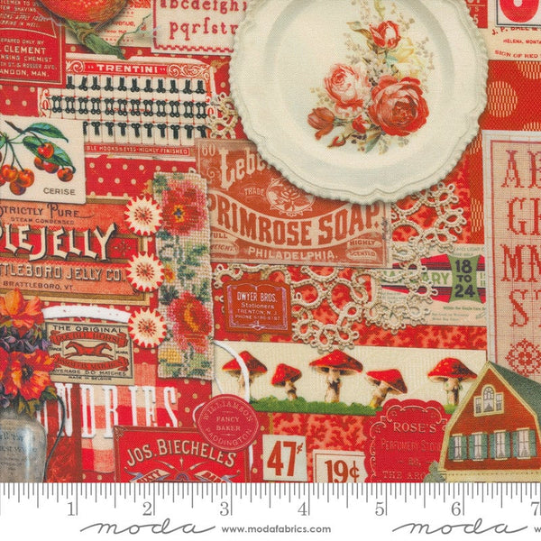 Red Collage Patchwork - Priced by the Half Yard - Curated in Color by Cathe Holden for Moda Fabrics - 7460 12