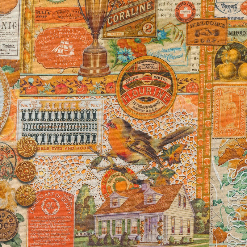 Orange Collage Patchwork - Priced by the Half Yard - Curated in Color by Cathe Holden for Moda Fabrics - 7460 13