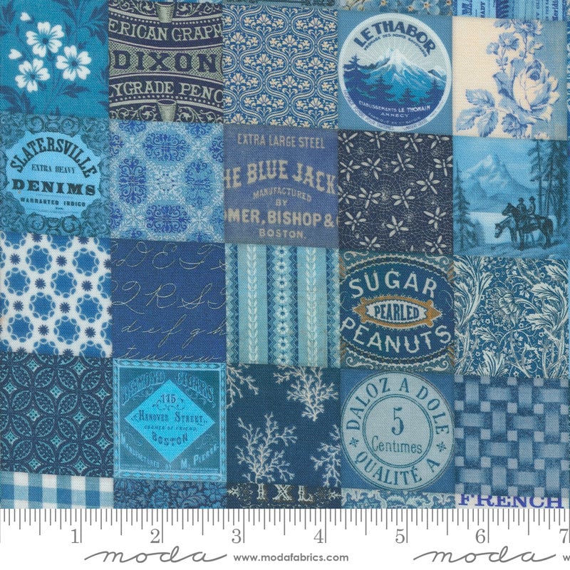 Blue Patchwork Curated in Color - Priced by the Half Yard - Cathe Holden for Moda Fabrics - 7461 16