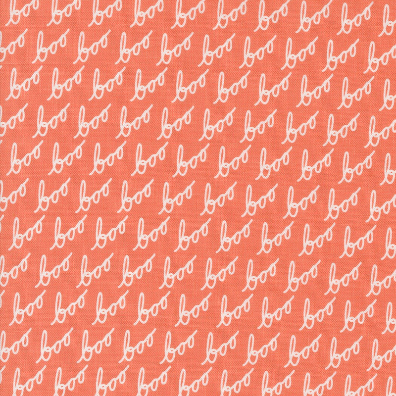 Boo Words in Soft Pumpkin - Priced by the Half Yard - Lella Boutique for Moda Fabrics - 5212 12