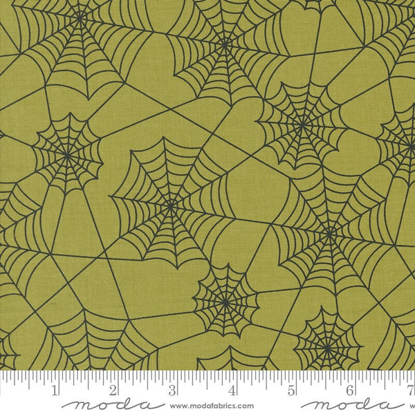 Spider Webs in Witchy Green - Priced by the Half Yard - Lella Boutique for Moda Fabrics - 5213 17