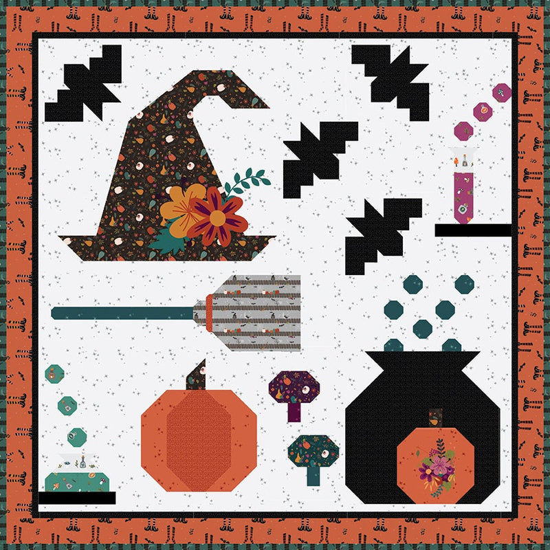 Little Witch Spider Dots in Pumpkin - Priced by the Half Yard/Cut Continuous - Jennifer Long for Riley Blake Designs - C14566-PUMPKIN