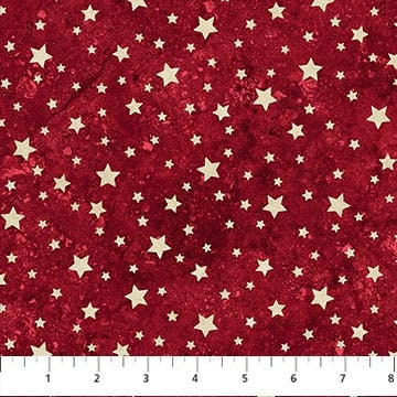 Red Tonal Stars - Stars and Stripes 12 - Priced by the Half Yard/Cut Continuous - Linda Ludovico for Northcott Fabrics - 27017-24