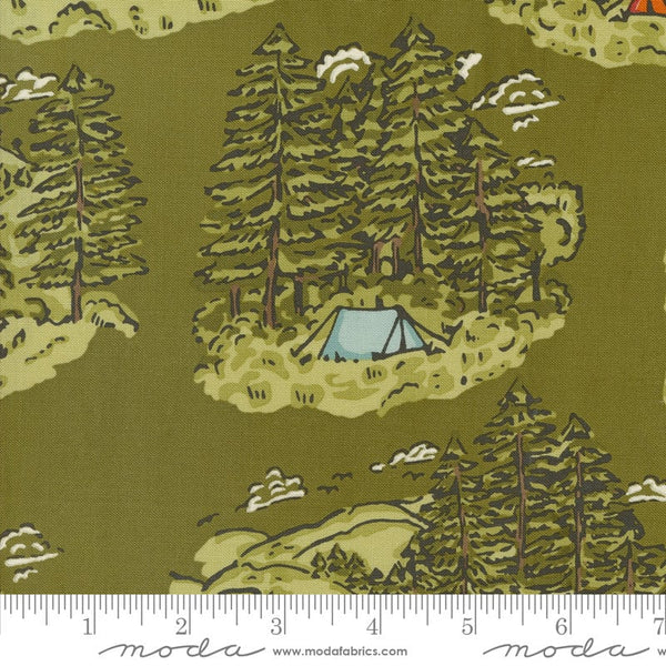 Vintage Camping Landscape Forest - Priced by the Half Yard - The Great Outdoors by Stacey Iest Hsu for Moda Fabrics - 20880 13