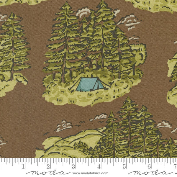 Vintage Camping Landscape Soil - Priced by the Half Yard - The Great Outdoors by Stacey Iest Hsu for Moda Fabrics - 20880 20
