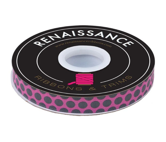 Dinosaur Eggs in Mist - 5/8" width - Tula Pink Roar! - Priced by the Yard/Cut Continuous - Renaissance Ribbons - SKU: TK-109/16mm Col 1