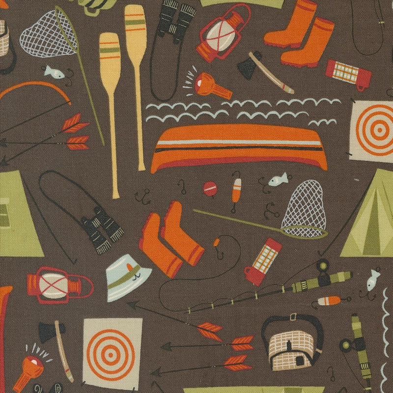 Camping Gear Bark - Priced by the Half Yard - The Great Outdoors by Stacey Iest Hsu for Moda Fabrics - 20882 21