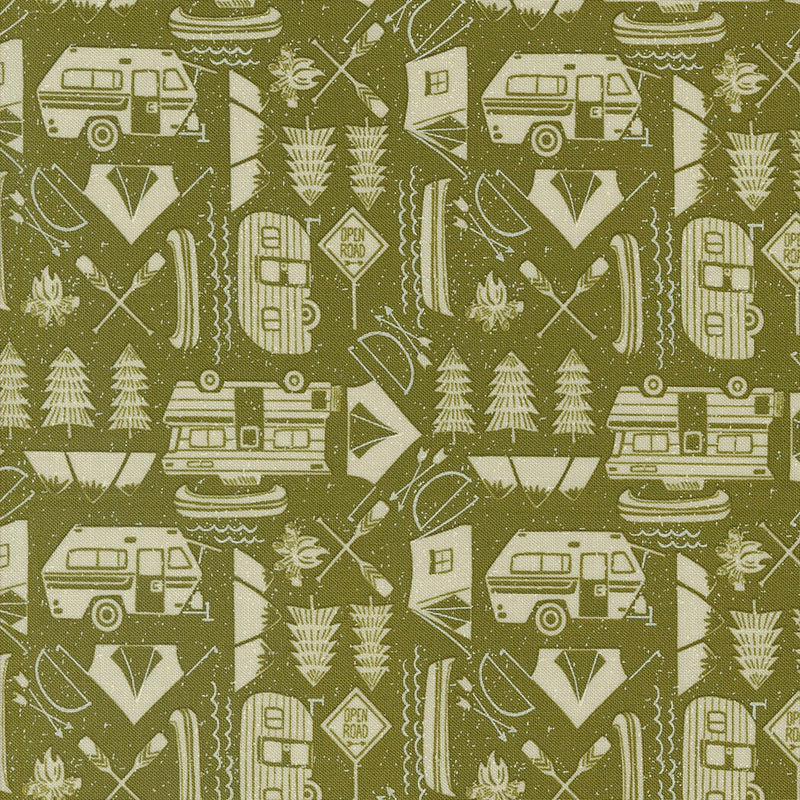 Open Road Forest (green) - Priced by the Half Yard - The Great Outdoors by Stacey Iest Hsu for Moda Fabrics - 20884 13