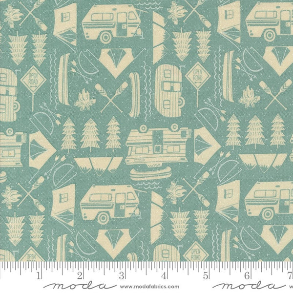 Open Road Sky (blue) - Priced by the Half Yard - The Great Outdoors by Stacey Iest Hsu for Moda Fabrics - 20884 18