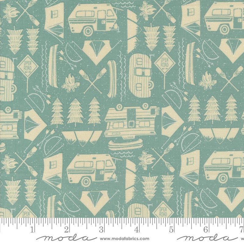 Open Road Sky (blue) - Priced by the Half Yard - The Great Outdoors by Stacey Iest Hsu for Moda Fabrics - 20884 18