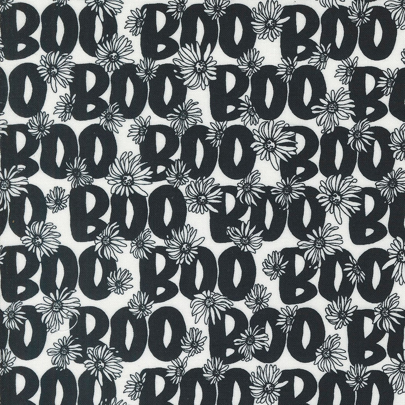 Boo Text in Ghost - Priced by the Half Yard/Cut Continuous - Alli K Designs for Moda Fabrics - 11544 21