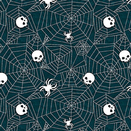 Welcome Foolish Mortals Spiderweb - Glow in Dark - Priced by the Half Yard/Cut Continuous - Shelly Comiskey - 1450G-77