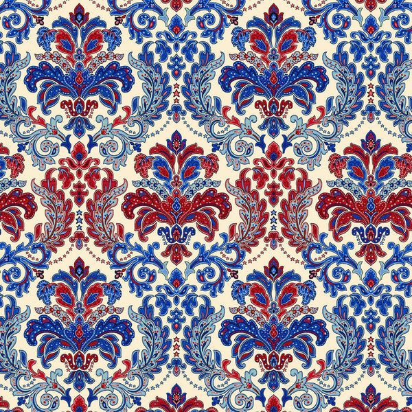 Liberty Hill 108" Damask Cream - Priced by the 1/2 Yard - Liberty Hill by Color Principal for Henry Glass - 3197W-44 Cream