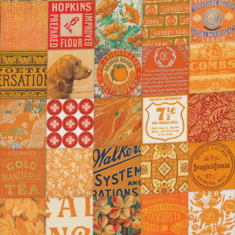 Orange Patchwork Curated in Color - Priced by the Half Yard - Cathe Holden for Moda Fabrics - 7461 13