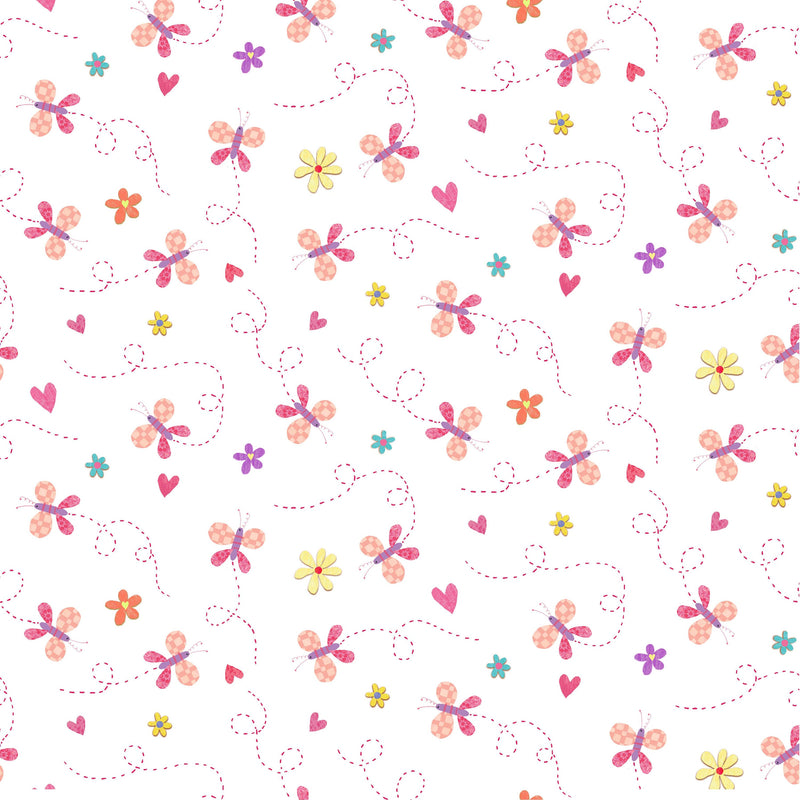 Gender Reveal Baby Girl Quilt KIT - 49.5” x 60.75” - Baby Love Fabric by Michael Miller Fabrics