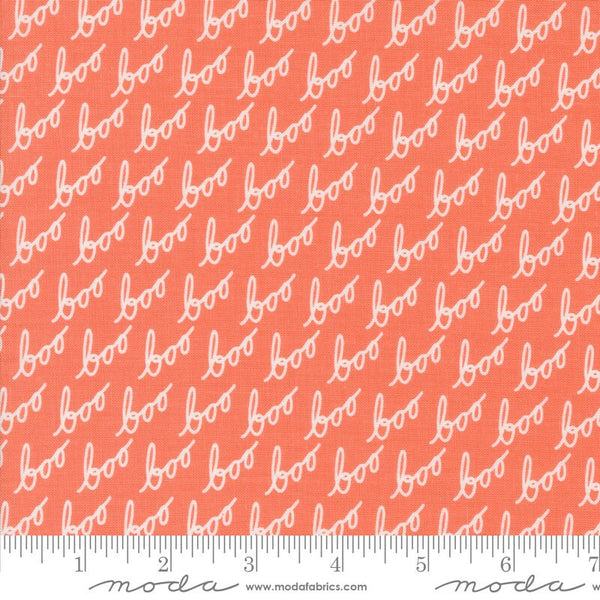 Boo Words in Soft Pumpkin - Priced by the Half Yard - Lella Boutique for Moda Fabrics - 5212 12
