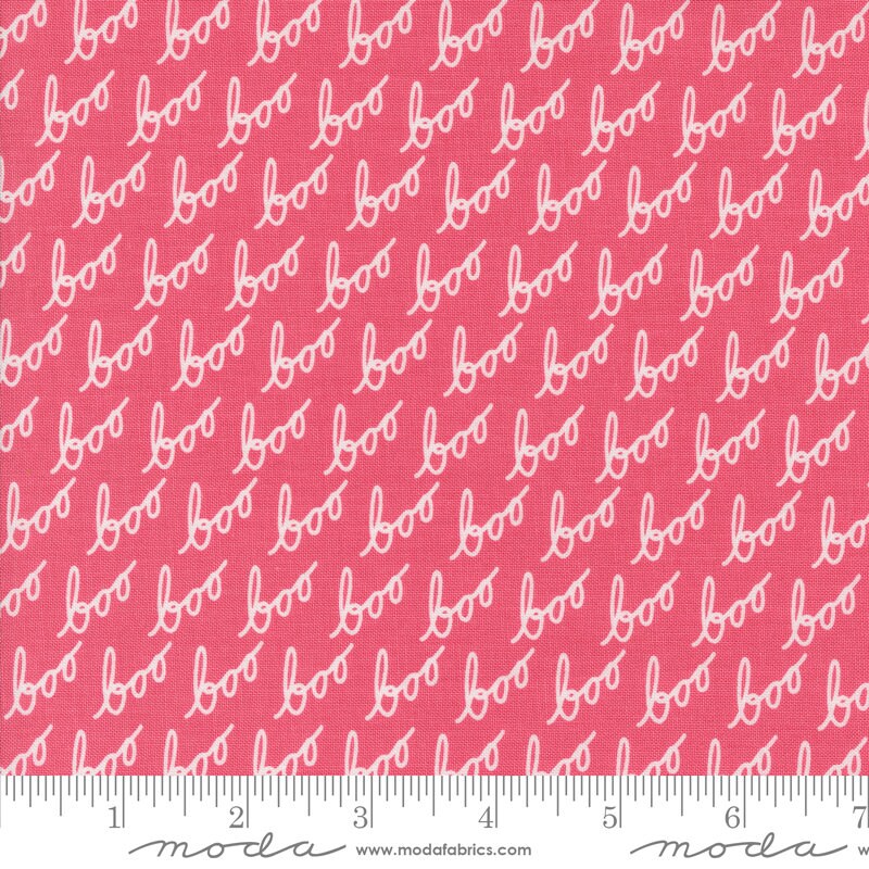 Boo Words in Love Potion Pink - Priced by the Half Yard - Lella Boutique for Moda Fabrics - 5212 14