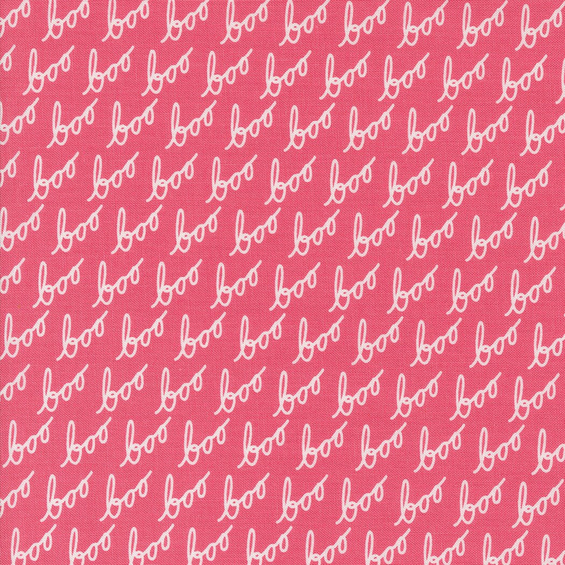 Boo Words in Love Potion Pink - Priced by the Half Yard - Lella Boutique for Moda Fabrics - 5212 14