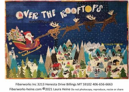 Over The Rooftops Collage - Pattern by Laura Heine - Fiberworks - Wallhanging Pattern - FWLHOTR