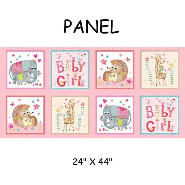 Sugar and Spice Panel Girl Pink - Priced by the 24" Panel - Baby Love by Tracy Cottingham for Michael Miller Fabrics - DC11595-PINK